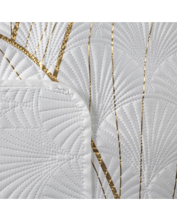 Narzuta velvet 170x210 Lotos 3 biała/złota