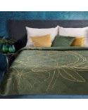 Narzuta velvet 170x210 Lotos 4 oliwkowa/złota