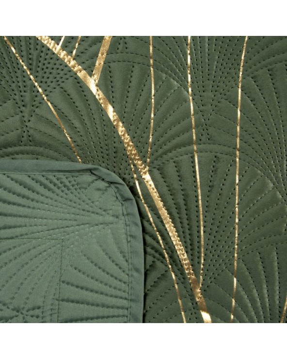 Narzuta velvet 170x210 Lotos 4 oliwkowa/złota