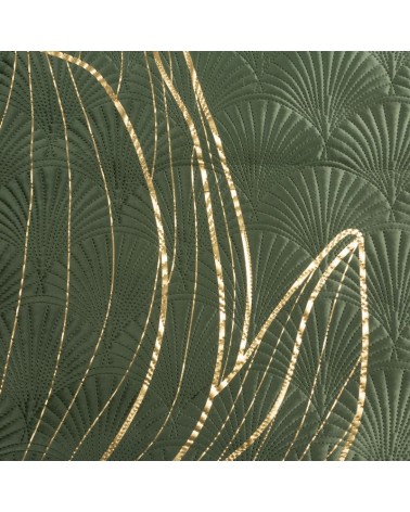 Narzuta velvet 220x240 Lotos 4 oliwkowa/złota