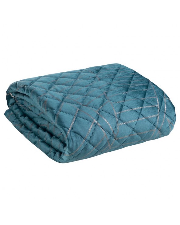 Narzuta velvet 170x210 Luna 2 turkusowa/złota