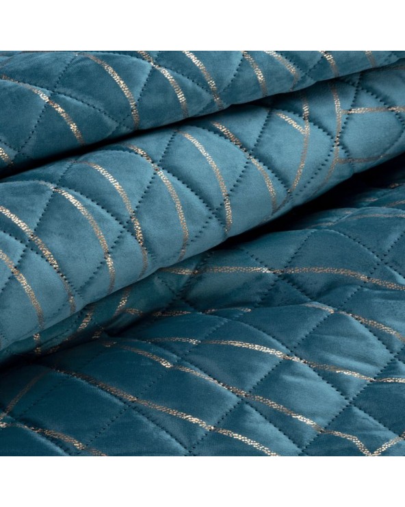 Narzuta velvet 170x210 Luna 2 turkusowa/złota