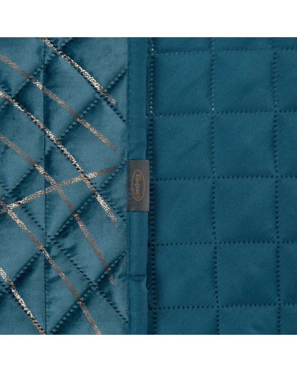 Narzuta velvet 170x210 Luna 2 turkusowa/złota