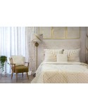 Narzuta velvet 220x240 Blanca 4 biała/złota