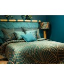Narzuta velvet 170x210 Lili 2 turkusowa/beżowa
