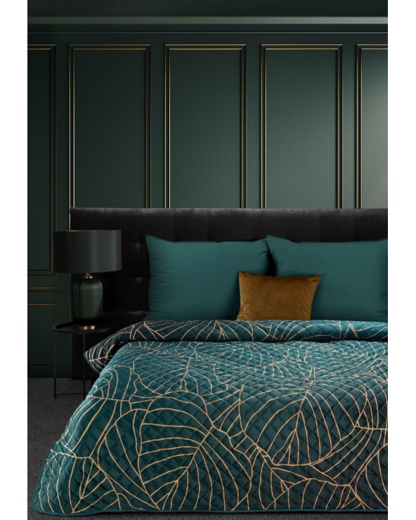 Narzuta velvet 220x240 Lili 2 turkusowa/beżowa