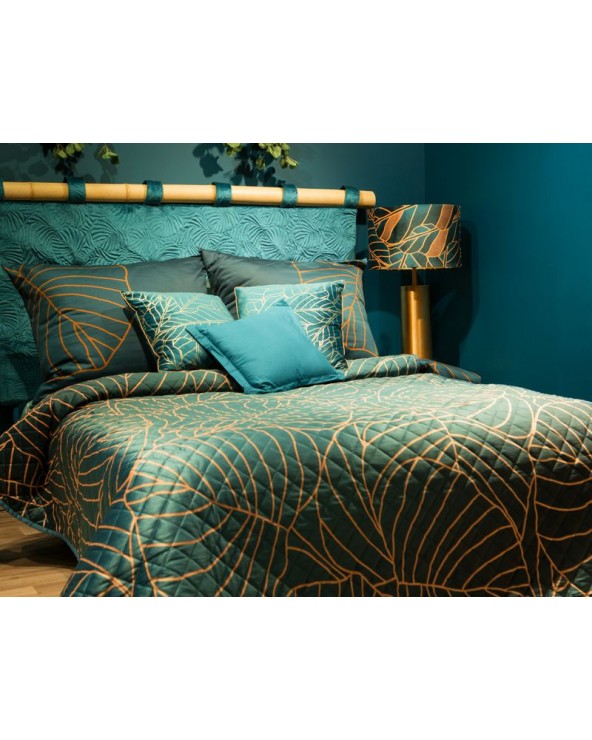 Narzuta velvet 220x240 Lili 2 turkusowa/beżowa