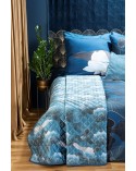 Narzuta velvet 220x240 Lotos 2 turkusowa