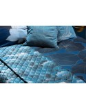 Narzuta velvet 220x240 Lotos 2 turkusowa