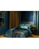 Narzuta velvet 170x210 Lotos 7 granatowa/złota