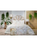 Narzuta velvet 170x210 Luna 3 biała/złota
