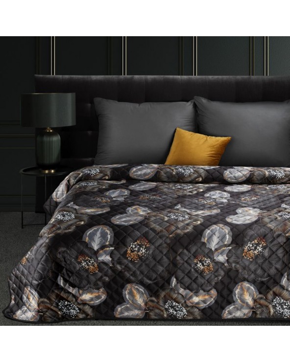 Narzuta velvet 170x210 Musa 2 czarna/złota