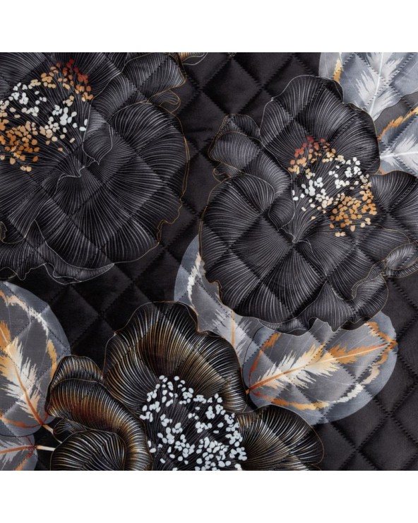 Narzuta velvet 170x210 Musa 2 czarna/złota