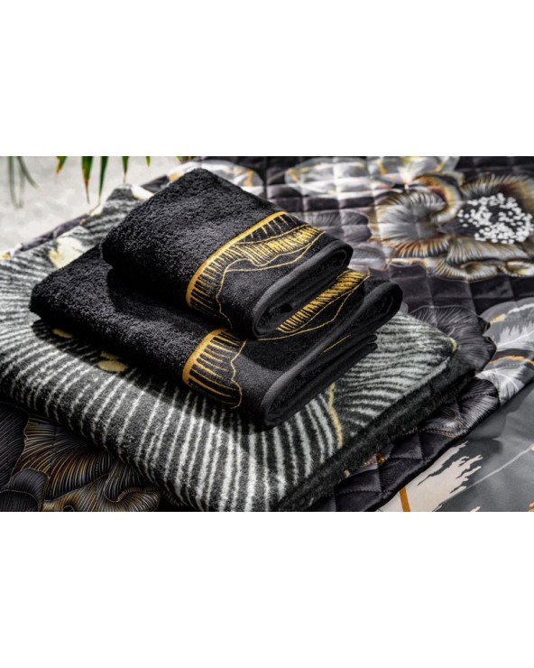 Narzuta velvet 170x210 Musa 2 czarna/złota