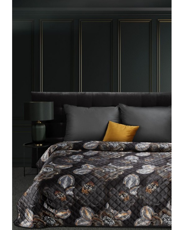 Narzuta velvet 220x240 Musa 2 czarna/złota