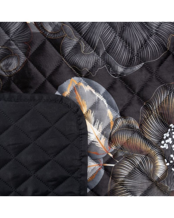 Narzuta velvet 220x240 Musa 2 czarna/złota