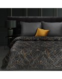 Narzuta velvet 220x240 Victoria 1 czarna/złota