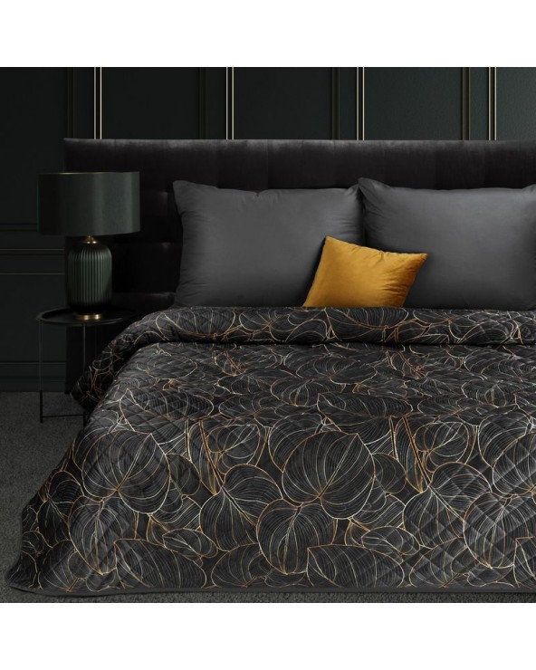 Narzuta velvet 220x240 Victoria 1 czarna/złota