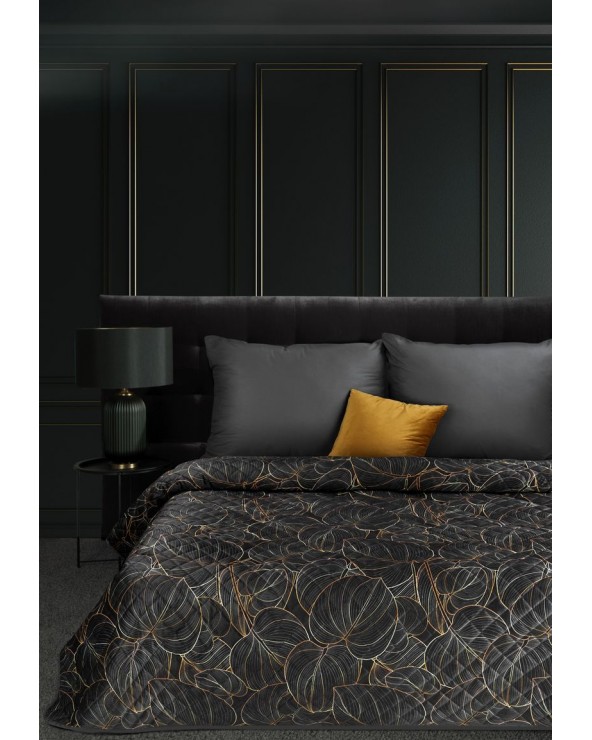 Narzuta velvet 220x240 Victoria 1 czarna/złota