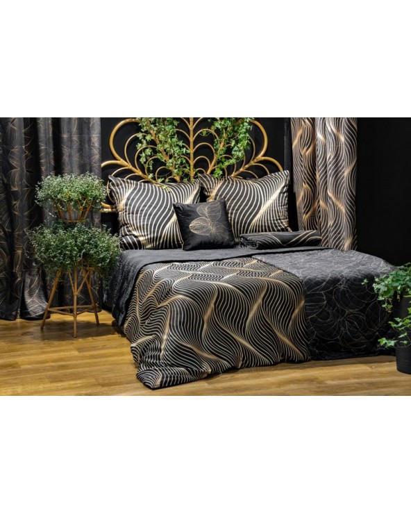 Narzuta velvet 220x240 Victoria 1 czarna/złota