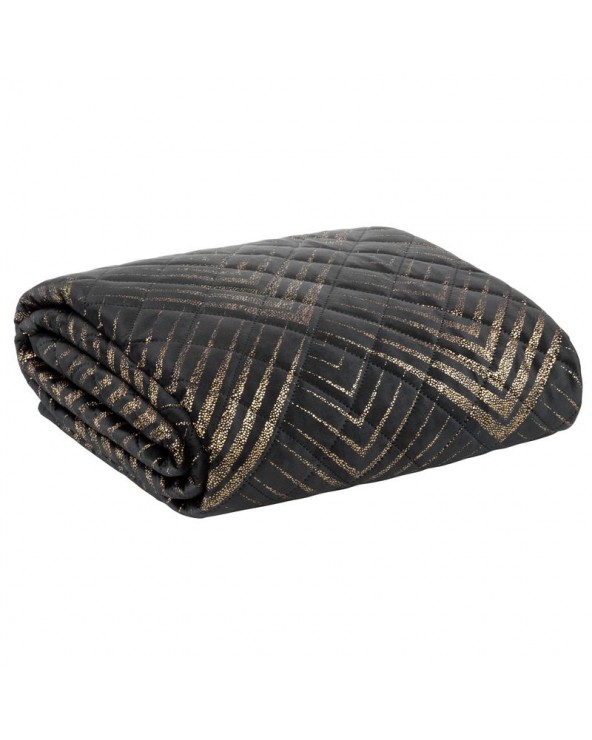 Narzuta velvet 170x210 Victoria 2 czarna/złota
