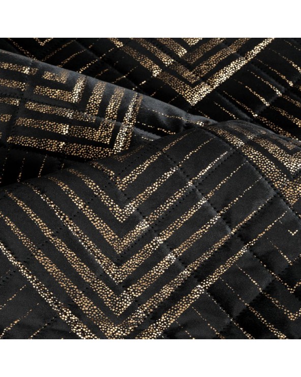 Narzuta velvet 170x210 Victoria 2 czarna/złota