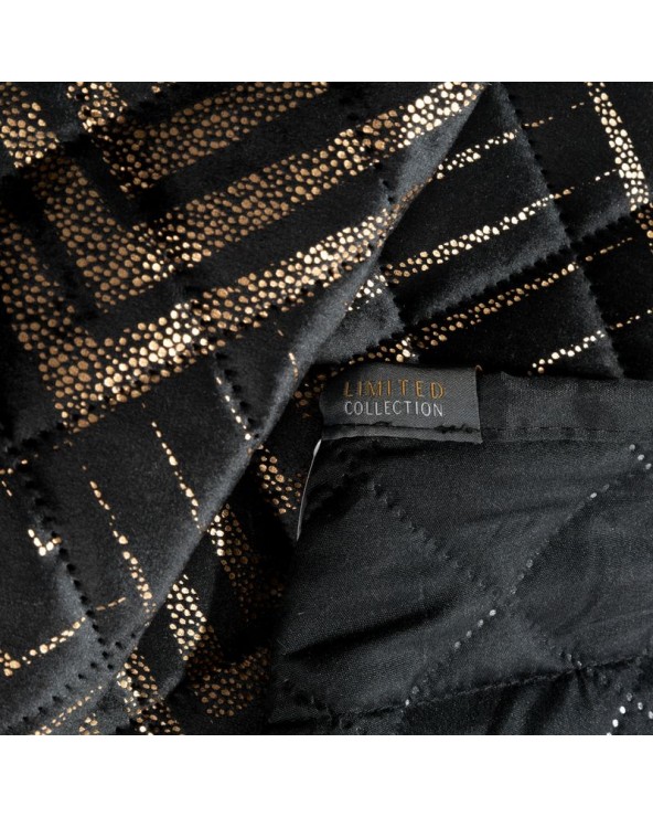 Narzuta velvet 170x210 Victoria 2 czarna/złota