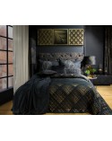 Narzuta velvet 170x210 Victoria 2 czarna/złota