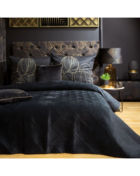 Narzuta velvet 220x240 Victoria 2A czarna