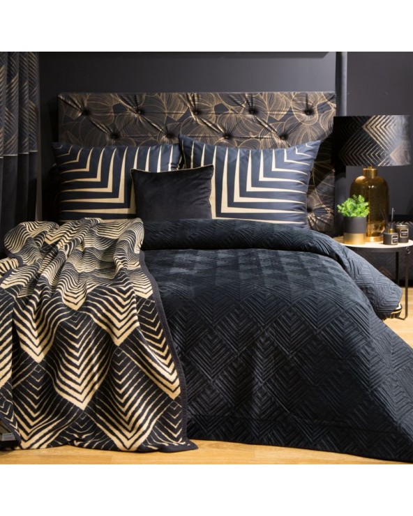 Narzuta velvet 220x240 Victoria 2A czarna