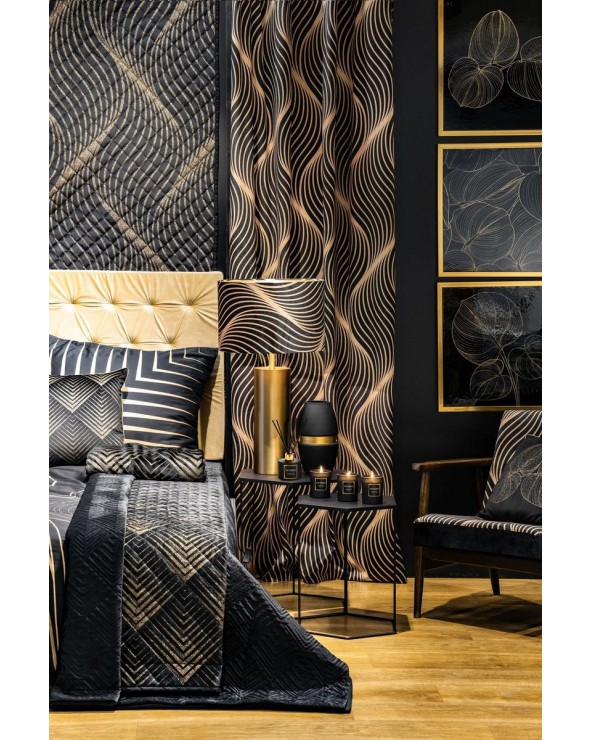 Narzuta velvet 220x240 Victoria 2A czarna