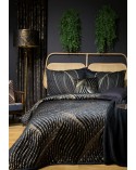 Narzuta velvet 220x240 Victoria 3 czarna/złota