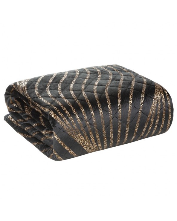 Narzuta velvet 230x260 Victoria 3 czarna/złota