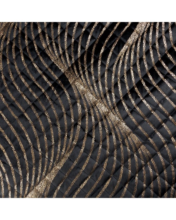 Narzuta velvet 230x260 Victoria 3 czarna/złota