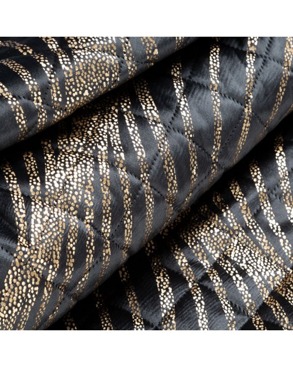 Narzuta velvet 230x260 Victoria 3 czarna/złota
