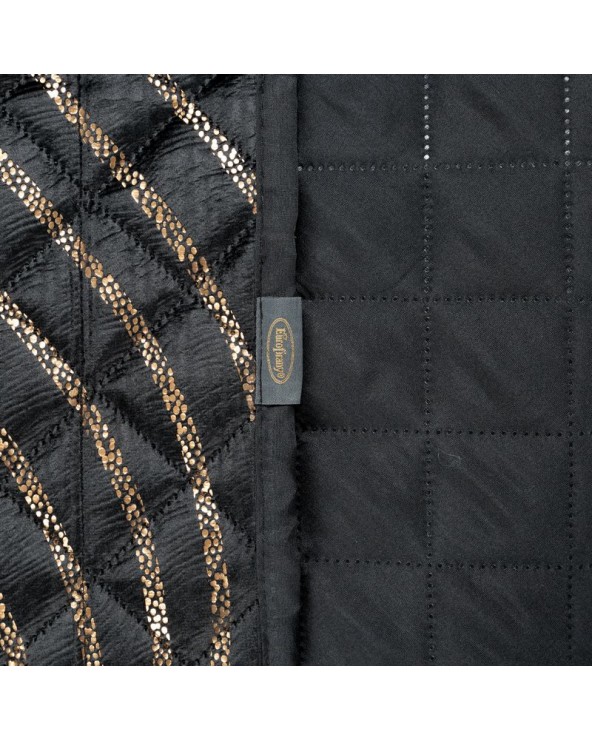 Narzuta velvet 230x260 Victoria 3 czarna/złota