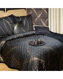 Narzuta velvet 230x260 Victoria 3 czarna/złota