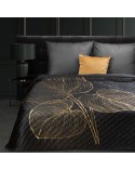 Narzuta velvet 170x210 Victoria 4 czarna/złota
