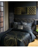 Narzuta velvet 170x210 Victoria 4 czarna/złota