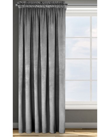 Zasłona welwetowa 135x300 Rosa stalowa
