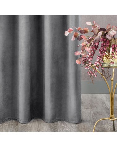 Zasłona welwetowa 135x300 Rosa stalowa