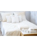 Zasłona welwetowa 140x250 Blanca 2 biała/złota z przelotkami