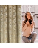 Zasłona welwetowa 140x250 Areta beżowa z przelotkami