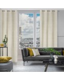 Zasłona welwetowa 140x250 Areta kremowa z przelotkami