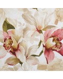 Zasłona welwetowa w kwiaty 140x270 Kristi beżowa/różowa