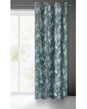 Zasłona welwetowa w liście 140x250 Palermo zielona z przelotkami
