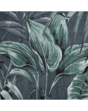 Zasłona welwetowa w liście 140x250 Palermo zielona z przelotkami