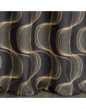 Zasłona welwetowa 140x250 Pola czarna/beżowa z przelotkami