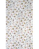 Zasłona zaciemniająca w kwiaty 140x250 Kristal biała/srebrna z przelotkami