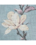 Zasłona w kwiaty 140x250 Luna popielata/różowy z przelotkami